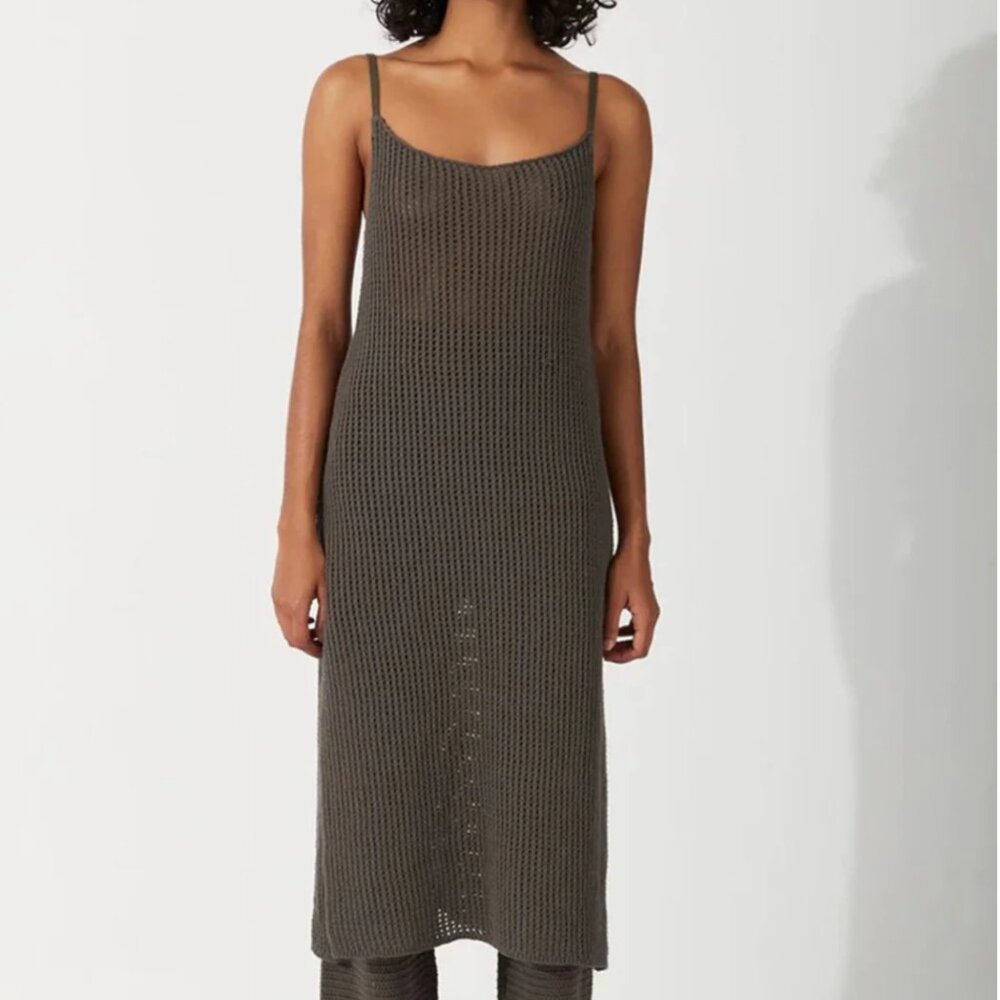 Cotton Crochet Dress - Charcoal